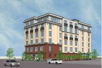 Rendering of planned Topanga Apartments in Chatsworth - via Affirmed Housing