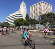Cyclists at CicLAvia in front of L.A. City Hall. Photo by Joe Linton/Streetsblog