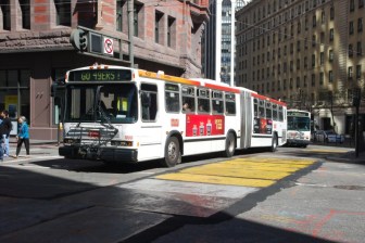 Transit systems that focus on providing good service, like SFMTA's buses which allow all door boarding, over maximizing revenue can retain passengers without sacrificing much profit. Image: Paul Sullivan