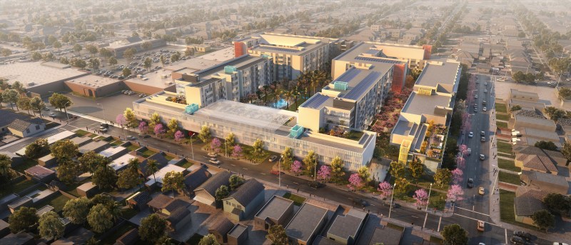 The latest rendering for Dorset Village from HKS Architects.