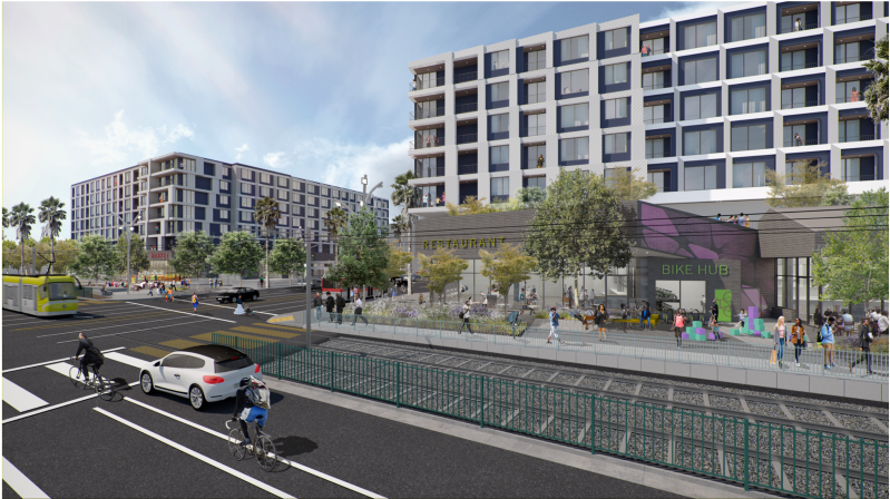 New renderings of the Crenshaw Crossing project planned to rise on two lots at Expo and Crenshaw. Source: Watt Companies project page