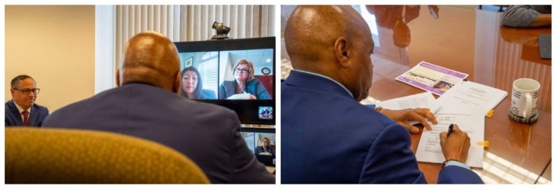 Metro CEO Phil Washington signs Westside Purple Line Extension Phase 3 Full Funding Grant Agreement - photo via Metro