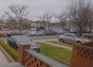 The moment of impact on Ocean Parkway. Photo: NYC Scanner