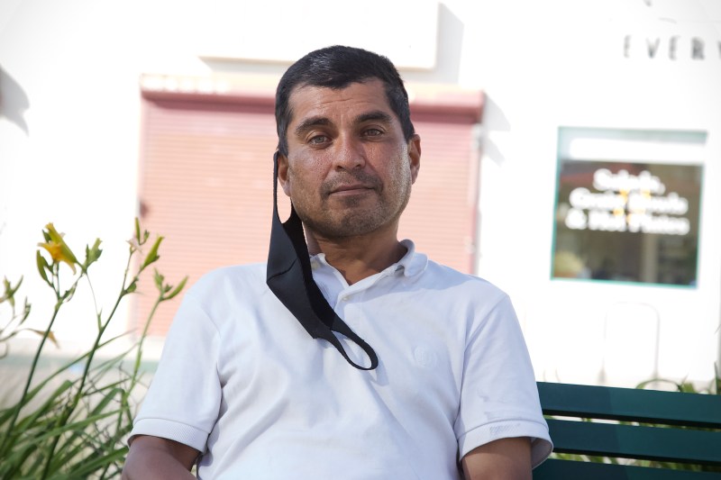 Miguel R. has been homeless for just over three weeks in the University Park area. Sahra Sulaiman/StreetsblogLA