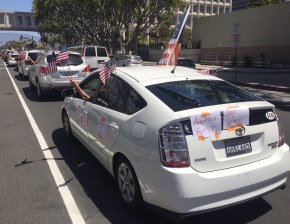 Operation Gridlock on Spring Street in front of L.A. City Hall. Photo by Joe Linton/Streetsblog L.A.