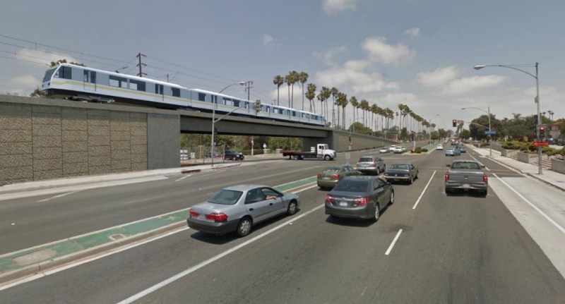 Rendering of possible Crenshaw Line grade separation at Centinela Avenue - via Metro