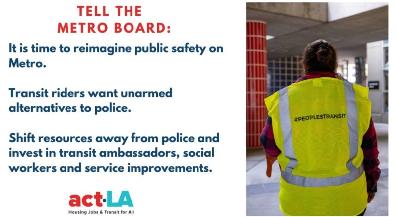 ACT-LA wants you to weigh in on reimaging Metro transit safety