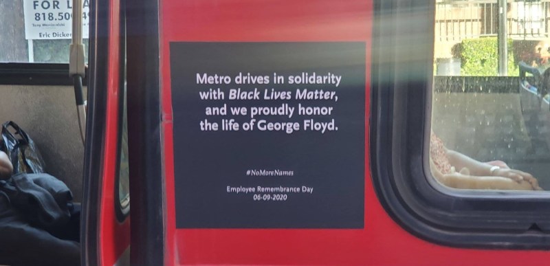 New solidarity sticker spotted on Metro bus - photo by Kenny Uong