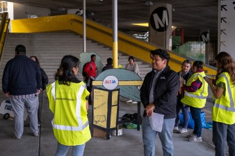 ACT-LA Reimagining Safety transit ambassador Silver Line Station event in 2019. Photo by ACT-LA