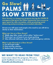 Slow Streets recently got underway in the L.A. City neighborhood of Palms