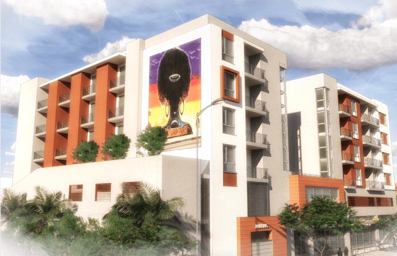 Though the Liquor Bank will be demolished, Patrick Henry Johnson will repaint Elixir on the new structure. Rendering courtesy of the Design Review Board