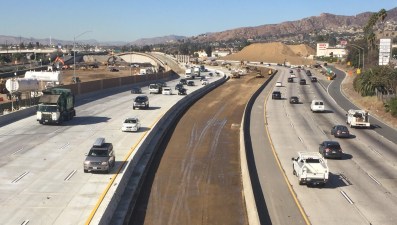 Metro and Caltrans 5 Freeway widening through Burbank is years late and tens of millions of dollars over-budget.  Photo by Joe Linton