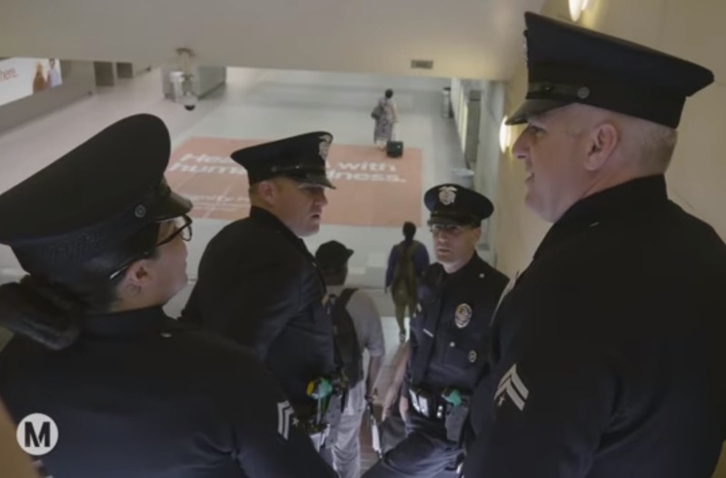 LAPD patrolling Metro - capture from 2017 Metro video