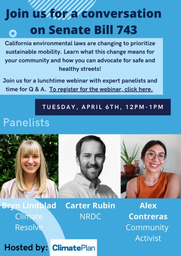 Climate Plan panel at noon tomorrow