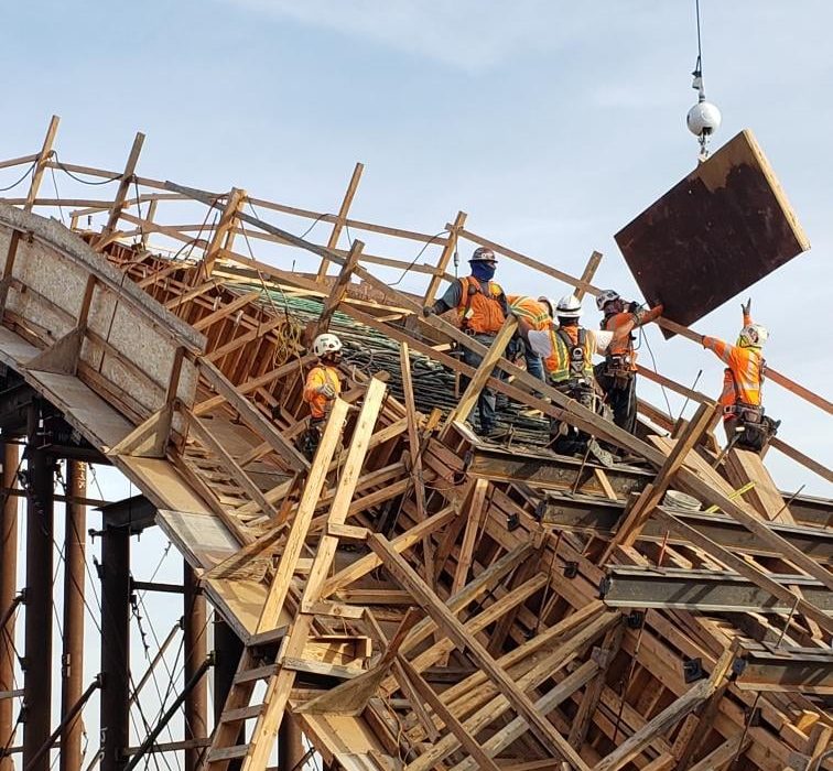 BOE photo of Sixth Street Viaduct concrete pour
