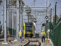 Crenshaw/LAX rail line testing - photo via Metro's The Source