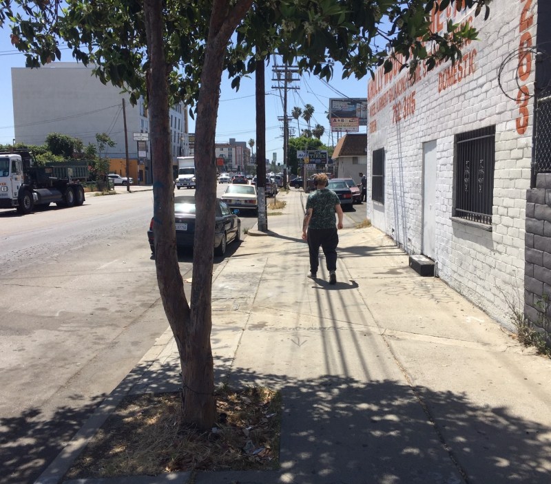 This portion of Burbank Blvd will be made safer for walking. Photo by Joe Linton