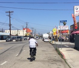 The city plans to add two more car lanes to this stretch of Burbank Blvd in NoHo. Photos by Joe Linton/Streetsblog L.A.