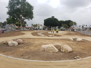 The East Los Angeles Sustainable Median Stormwater Capture Project will have walking paths and vegetation at each median. Kristopher Fortin/Streetsblog LA