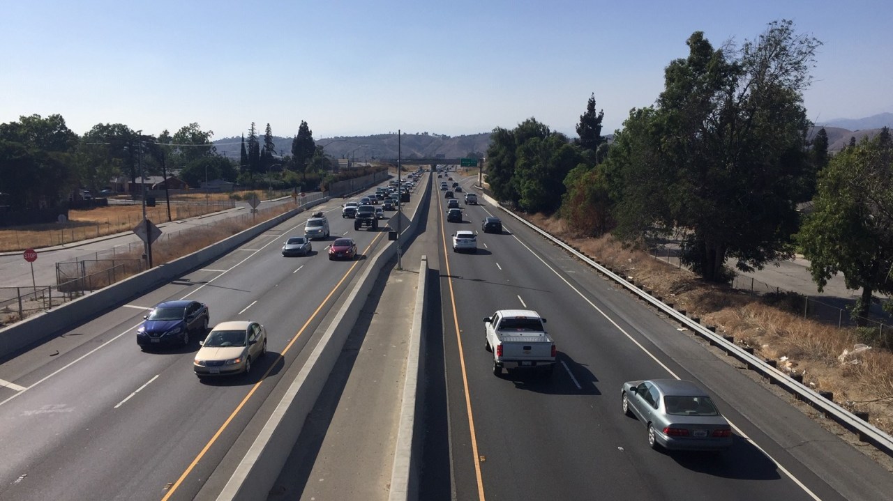 View north from the 71 pedestrian bridge