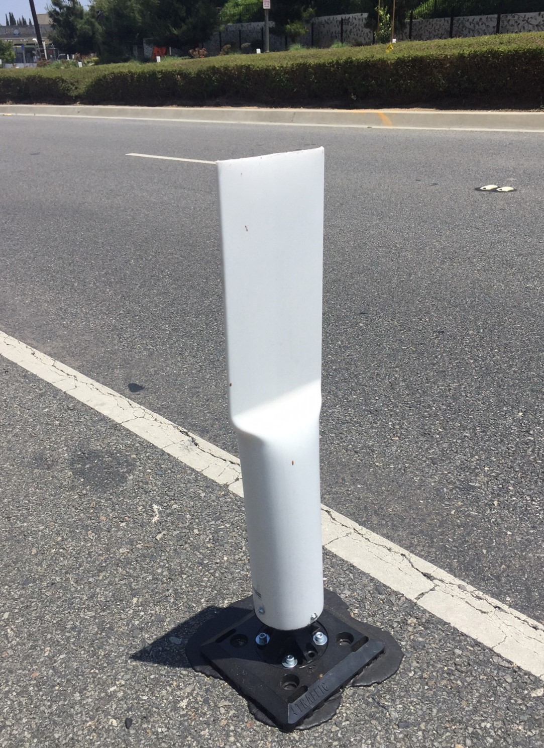 Soft hit post on Workman Mill Road