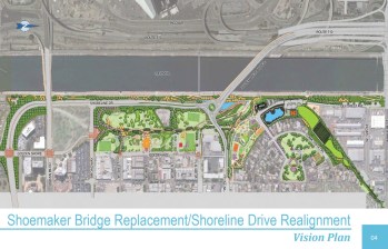 Projects like Long Beach's Shoreline Drive realignment were considered ineligible for some Metro funding. They now are. Image via  city of Long Beach presentation