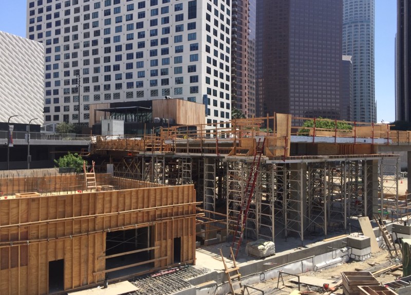 Regional Connector Grand Avenue station and bridge construction. Photos by Joe Linton/Streetsblog L.A.