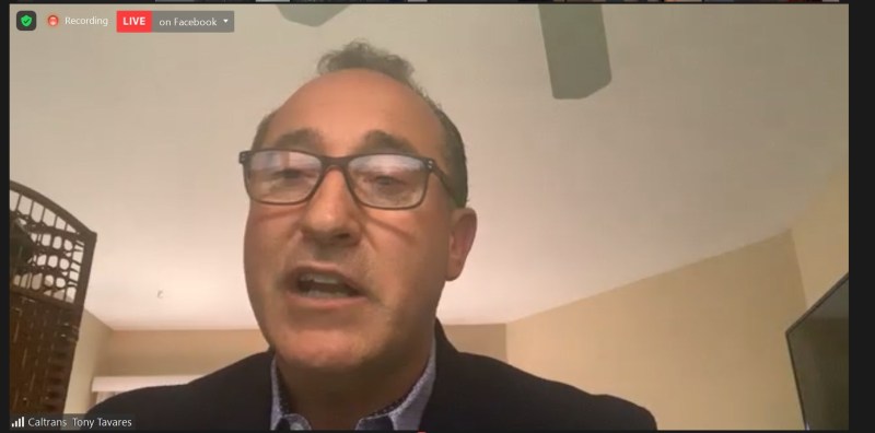 Caltrans District 7 Director Tony Tavares speaking last night