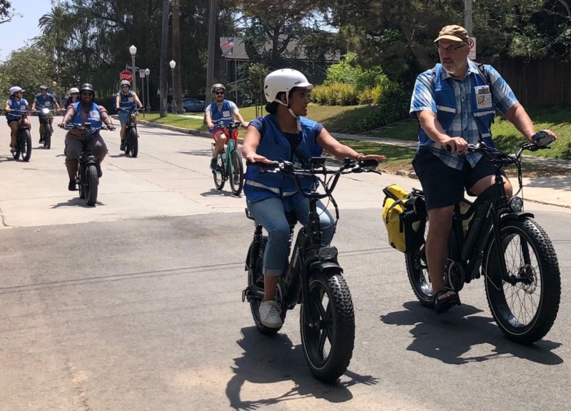 Councilmember Nithya Raman and Streetsblog L.A. Editor Joe Linton - photo courtesy of LACBC