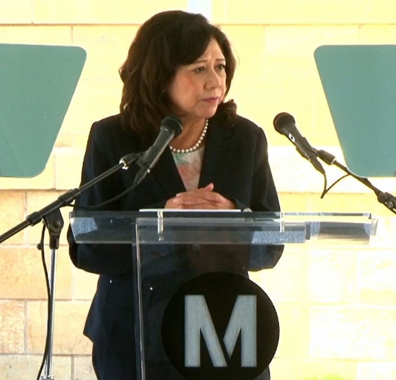 Incoming Metro Board Chair Hilda Solis at yesterday's event