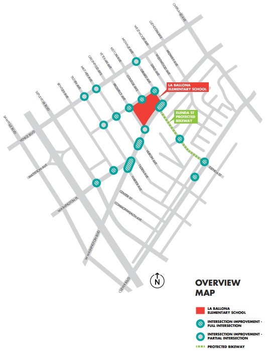 Map of Culver City La Ballona Safe Routes To School project - via city project webpage