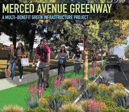 Rendering of South El Monte's Merced Avenue Greenway