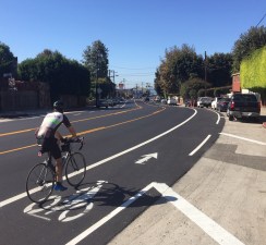 New bike lanes on Channel Road - photos by Joe Linton/Streetsblog L.A.