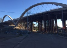 Construction on the Sixth Street Viaduct is nearing completion. Photos by Joe Linton/Streetsblog L.A.