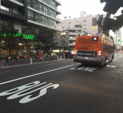 New Grand Avenue bus lane - photos by Joe Linton/Streetsblog L.A.