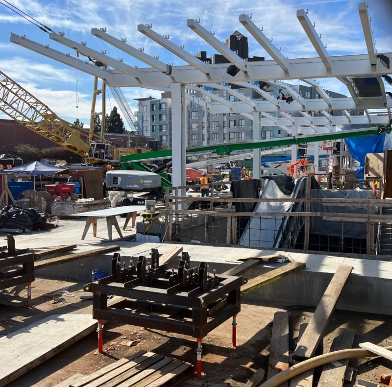 Metro's new Regional Connector Little Tokyo station taking shape this week. Photos by Joe Linton/Streetsblog L.A.