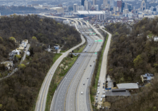 GOP governors don't want any curtailment of highway widening. Above, a highway in Pittsburgh. Photo: File