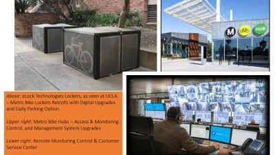 Metro is revamping its station bike parking, switching to new digital lockers. Image via Metro presentation