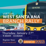 Supervisor Janice Hahn hosted a virtual rally for the West Santa Ana Branch last week. The project has strong support from Supervisors Hahn, Hilda Solis and Holly Mitchell