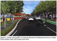Metro rendering of Bus Rapid Transit plan for Colorado Boulevard in central Eagle Rock