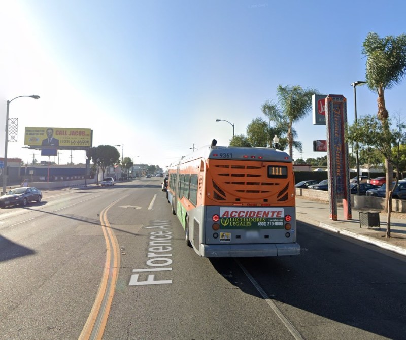 Metro is planning new bus lanes on Florence Avenue. Image via Google Street View
