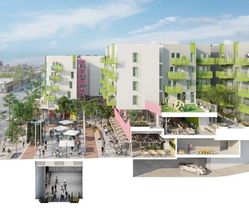 Cross section rendering of Santa Monica & Vermont Apartments project currently under construction - via Little Tokyo Service Center
