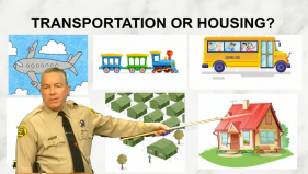 During Tuesday's press briefing, Sheriff Alex Villanueva said he would be sending Metro boardmembers helpful graphics like the one he is pointing at so they could learn the difference between transportation and housing.