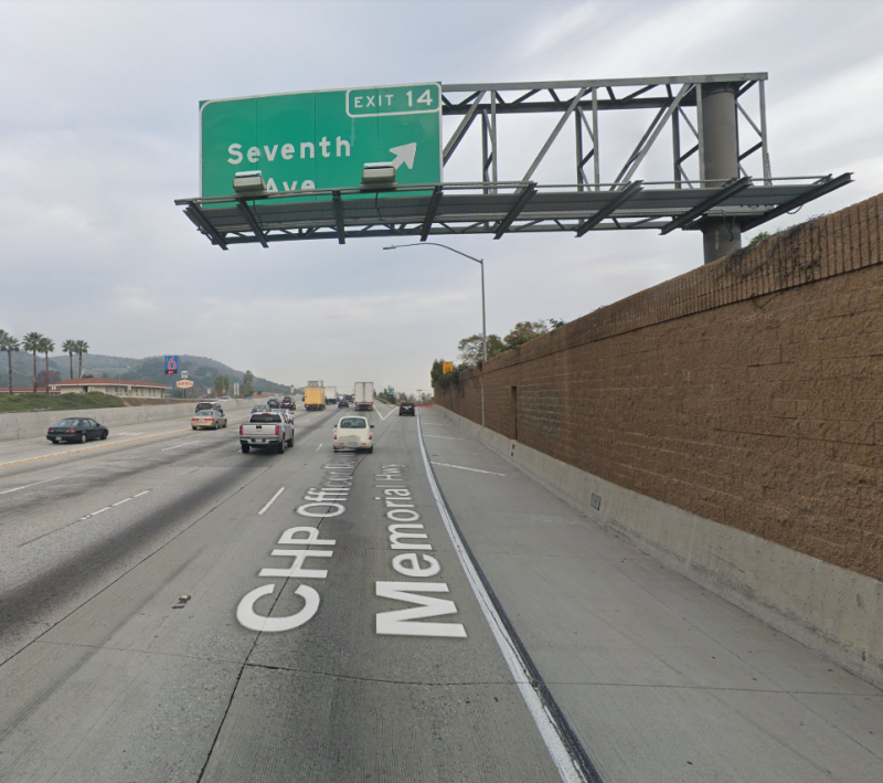 The 60 Freeway at 7th Avenue in Hacienda Heights. Photo via Google Street View