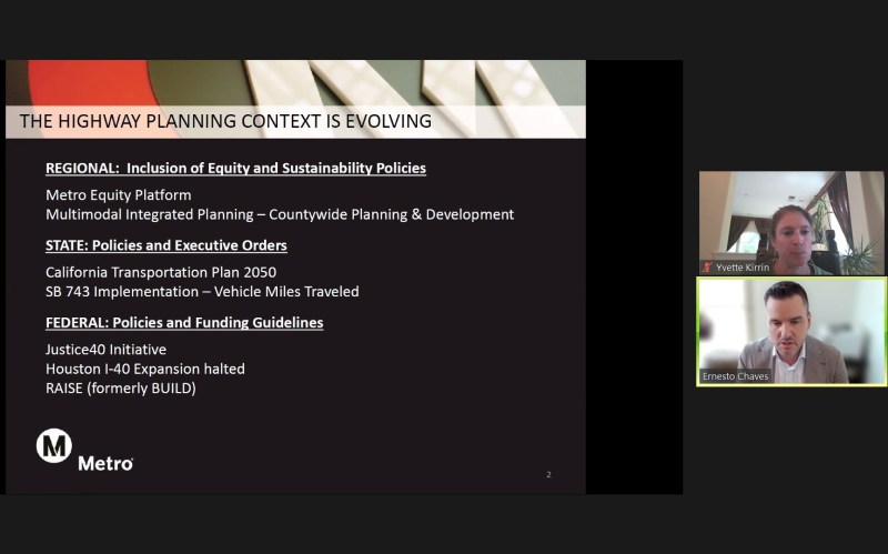 Screenshot from yesterday's Gateway Cities Council of Governments 605 TAC meeting